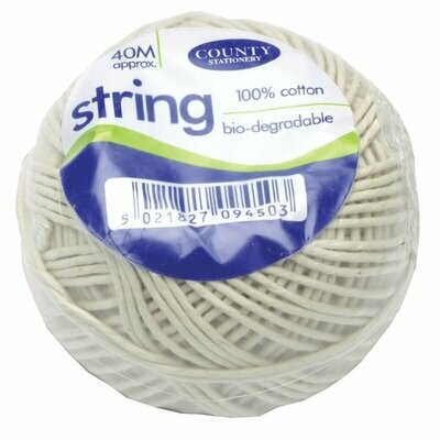 White Cotton String 40m