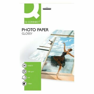 Q-Connect A4 Gloss Photo Paper 180gsm (20 Pack)