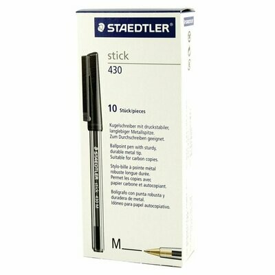 Staedtler Stick 430 Ballpoint Pen Medium (10 Pack)