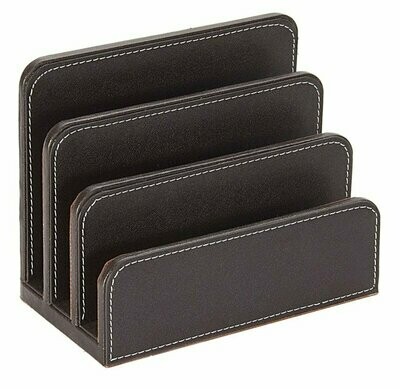 OSCO Brown Faux Leather Letter Holder