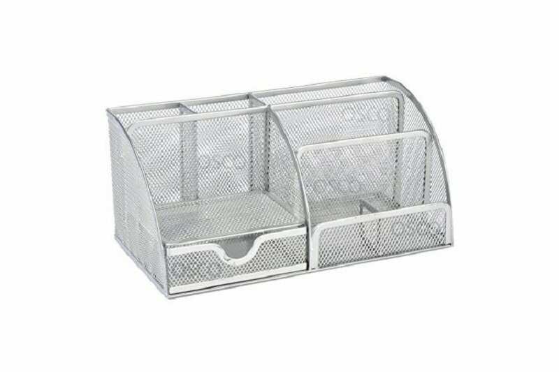 OSCO Silver Wiremesh Desk Organiser