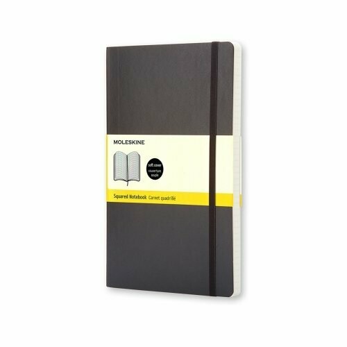 Moleskine Large Black Softcover Squared Notebook