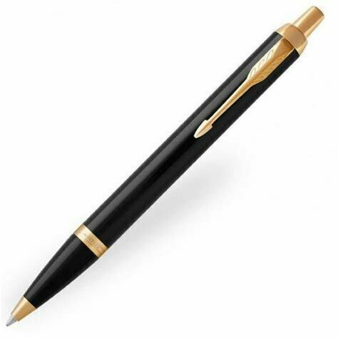 Parker IM Ballpoint Pen - Black Lacquer with Gold Trim Finish