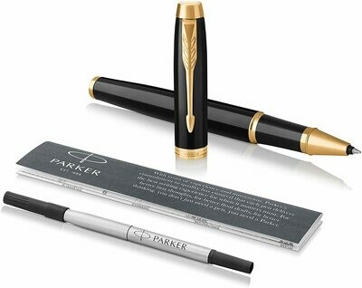 Parker IM Rollerball Pen - Black Lacquer with Gold Trim Finish