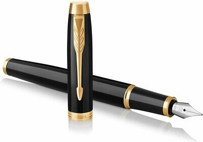 Parker IM Fountain Pen – Black Lacquer with Gold Trim Finish