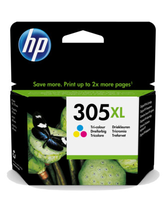 Genuine HP 305XL High Capacity Tri-Colour Ink Cartridge (3YM63AE)