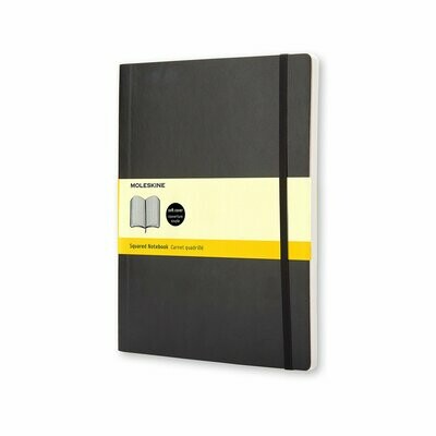 Moleskine Extra Large Black Softcover Squared Notebook