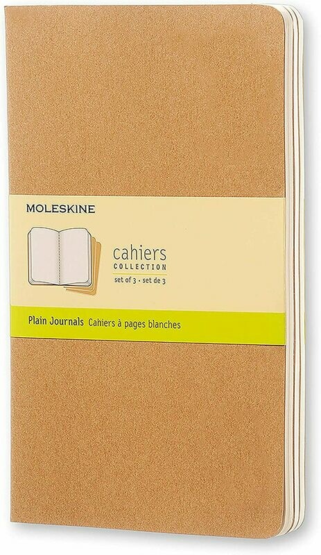 Moleskine Large Cahiers Kraft Plain Journals (set of 3)