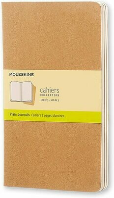 Moleskine Large Cahiers Kraft Plain Journals (set of 3)