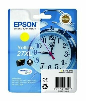 Genuine Epson 27XL (Alarm Clock) High Capacity Yellow Ink Cartridge (T2714)
