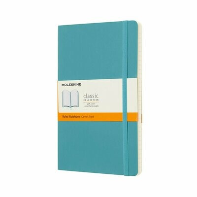 Moleskine Large Reef Blue Softcover Ruled Notebook