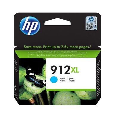 Genuine HP 912XL High Capacity Cyan Ink Cartridge (3YL81AE)