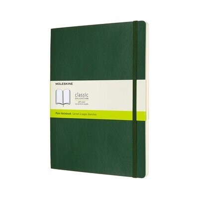Moleskine Extra Large Myrtle Green Softcover Plain Notebook