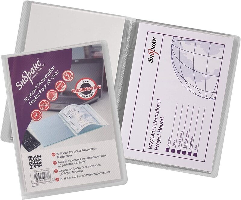 Snopake A5 Clear Presentation Display Book