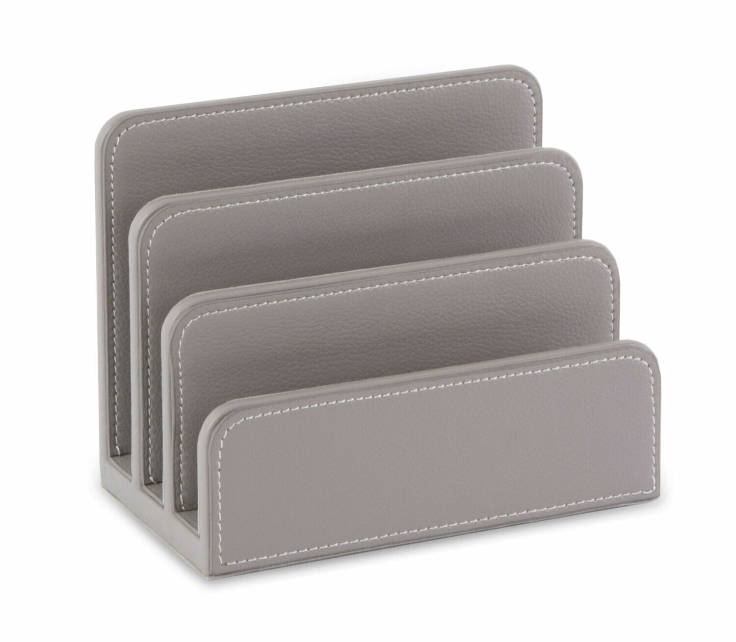 OSCO Grey Faux Leather Letter Holder