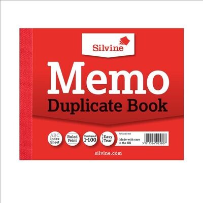 Silvine Duplicate Memo Book
