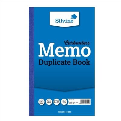Silvine Carbonless Duplicate Memo Book
