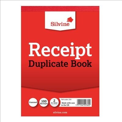 Silvine Duplicate Receipt Book