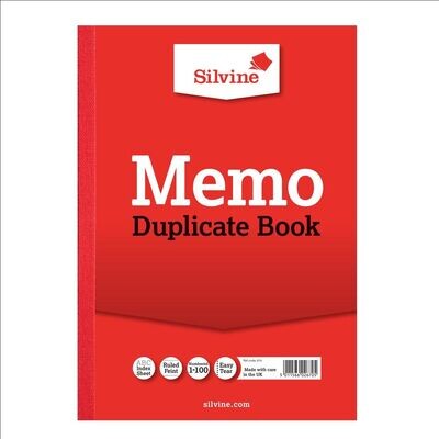 Silvine A4 Memo Duplicate Book
