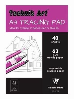 Clairefontaine Technik Art A3 Tracing Pad 63gsm 40 Sheets (XPT4)