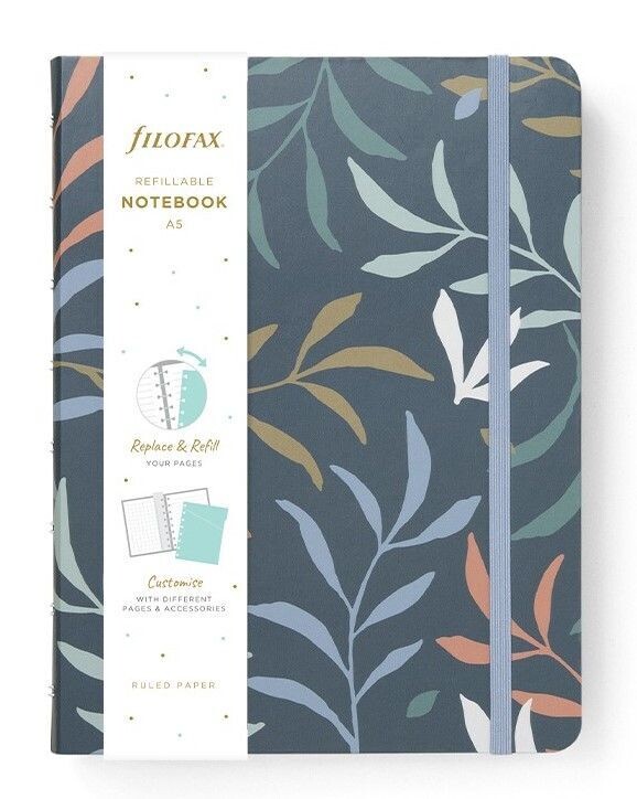 Filofax A5 Notebook - Botanical Collection - Blue