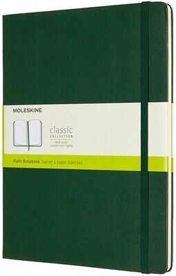 Moleskine Extra Large Myrtle Green Hardcover Plain Notebook