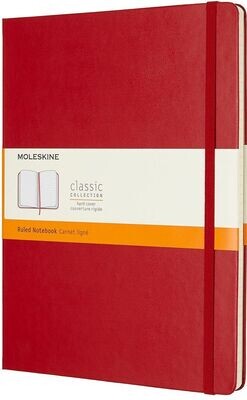 Moleskine Extra Large Scarlet Red Hardcover Ruled Notebook