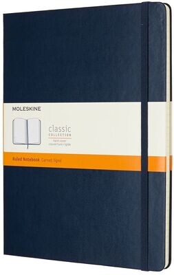 Moleskine Extra Large Sapphire Blue Hardcover Ruled Notebook