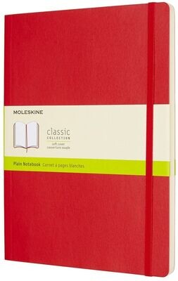 Moleskine Extra Large Scarlet Red Softcover Plain Notebook