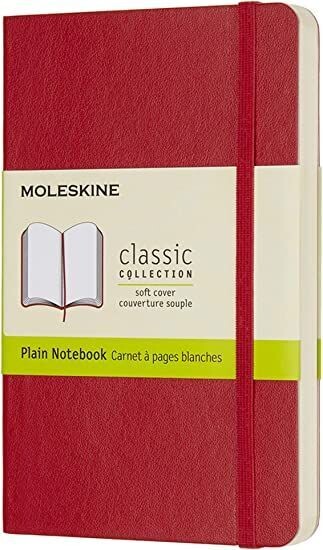 Moleskine Pocket Scarlet Red Softcover Plain Notebook