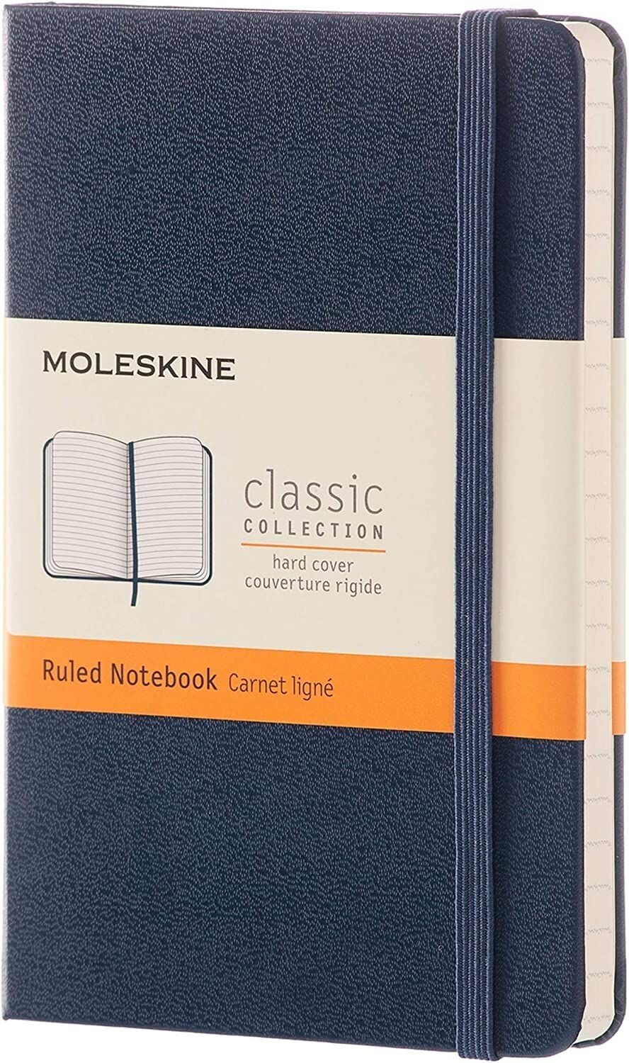 Moleskine Pocket Sapphire Blue Hardcover Ruled Notebook