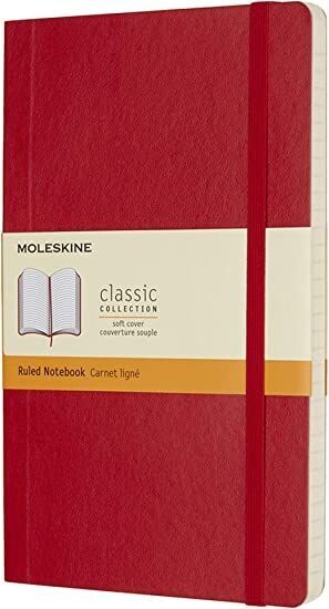 Moleskine Large Scarlet Red Softcover Ruled Notebook