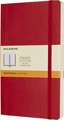 Moleskine Large Scarlet Red Softcover Ruled Notebook