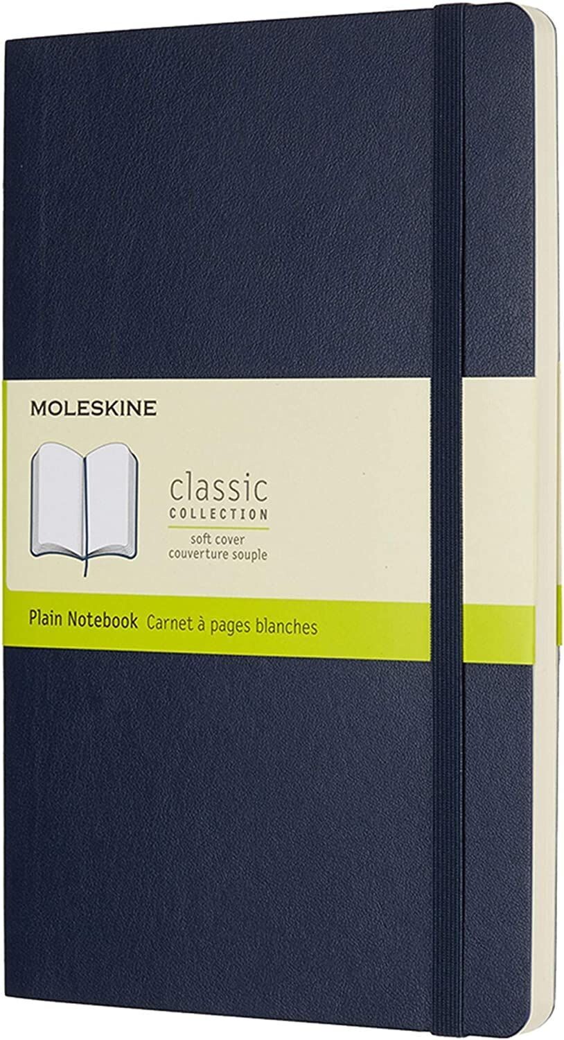 Moleskine Large Sapphire Blue Softcover Plain Notebook