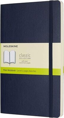 Moleskine Large Sapphire Blue Softcover Plain Notebook