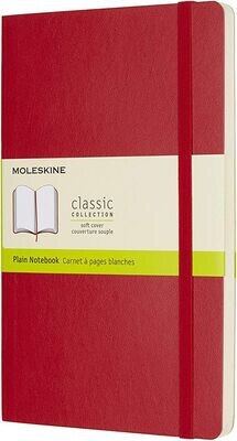 Moleskine Large Scarlet Red Softcover Plain Notebook