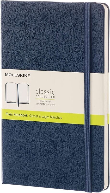 Moleskine Large Sapphire Blue Hardcover Plain Notebook