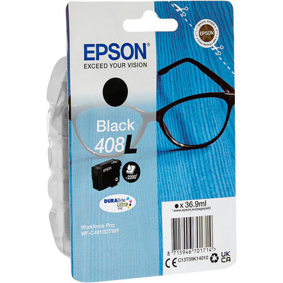 Genuine Epson 408L (Glasses) Black Ink Cartridge