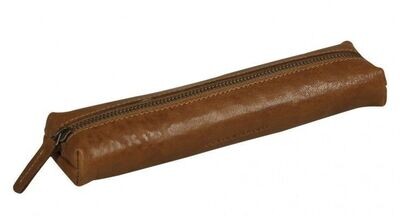Claire Fontaine Genuine Leather Pencil Case - Cognac