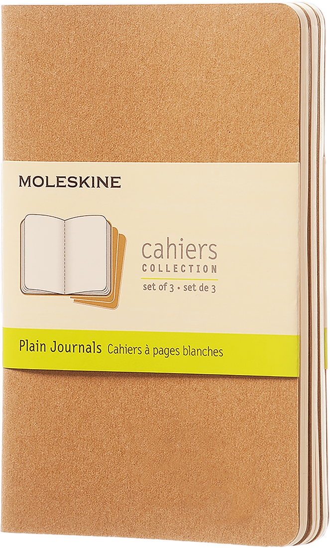 Moleskine Pocket Cahiers Kraft Set of 3 Plain Journals