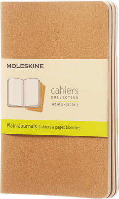 Moleskine Pocket Cahiers Kraft Set of 3 Plain Journals