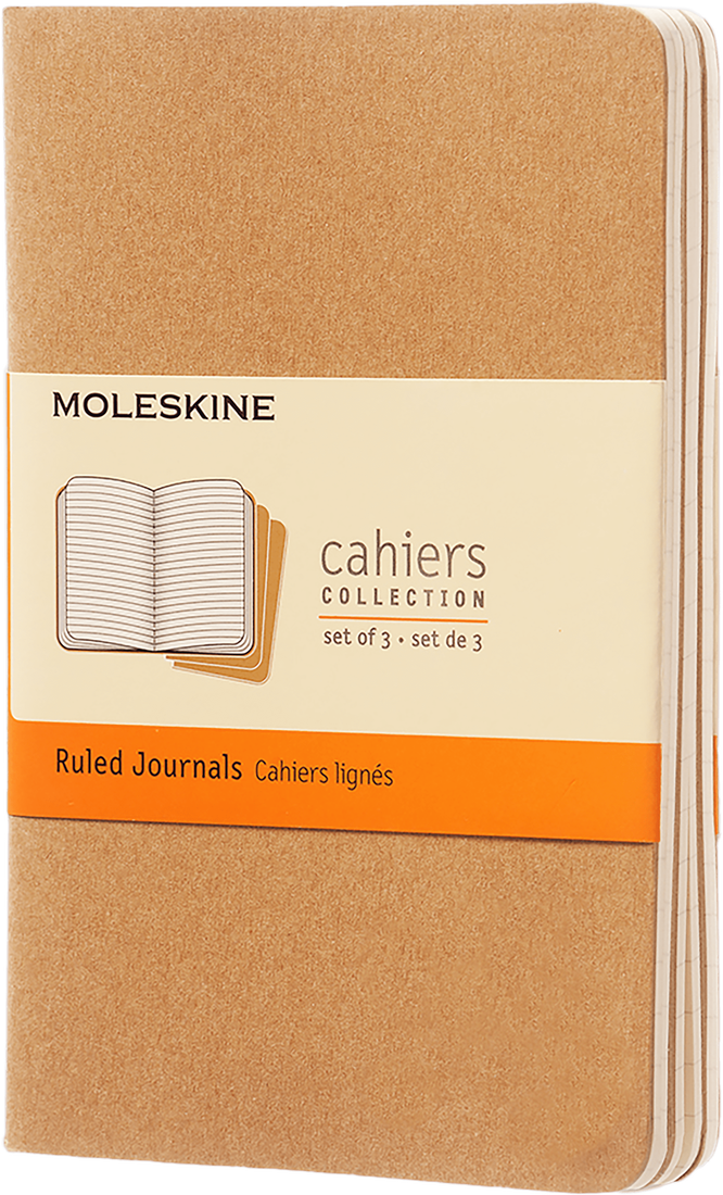 Moleskine Pocket Cahiers Kraft Set of 3 Ruled Journals