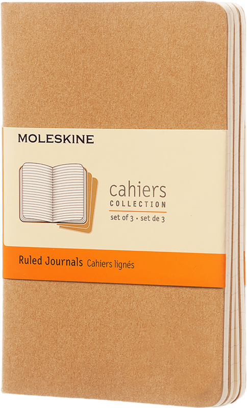 Moleskine Pocket Cahiers Kraft Set of 3 Ruled Journals