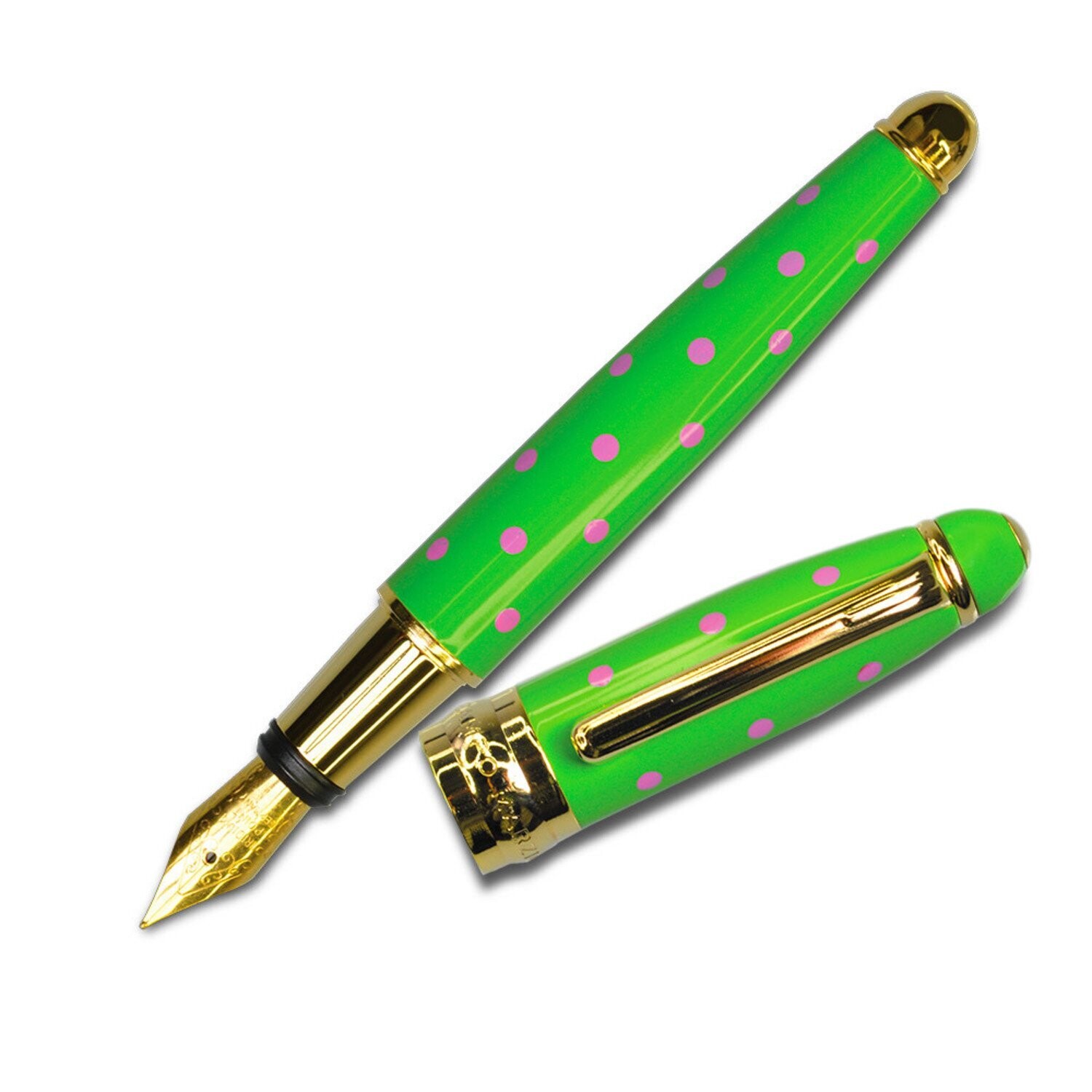 Campo Marzio Mipo Fountain Pen - Light Green with pink spots