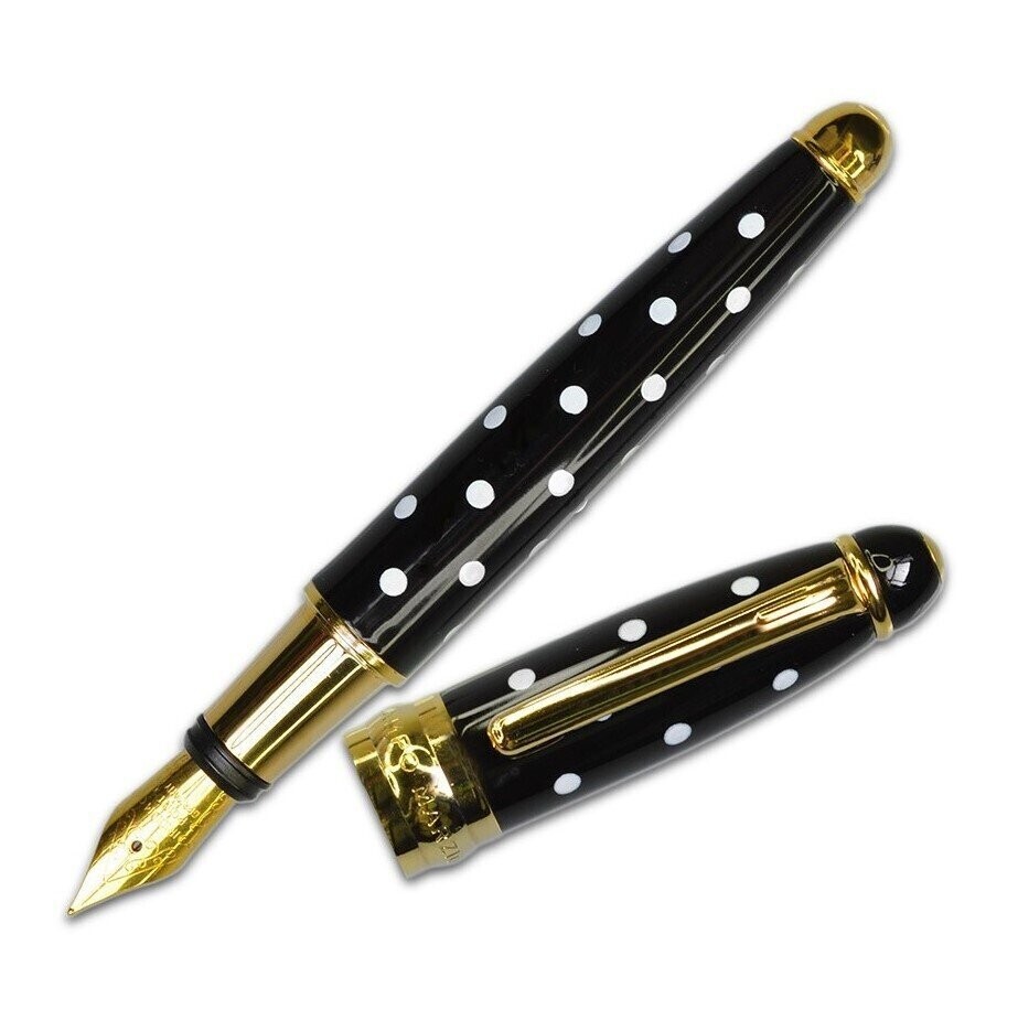 Campo Marzio Mipo Fountain Pen - Black with white spots