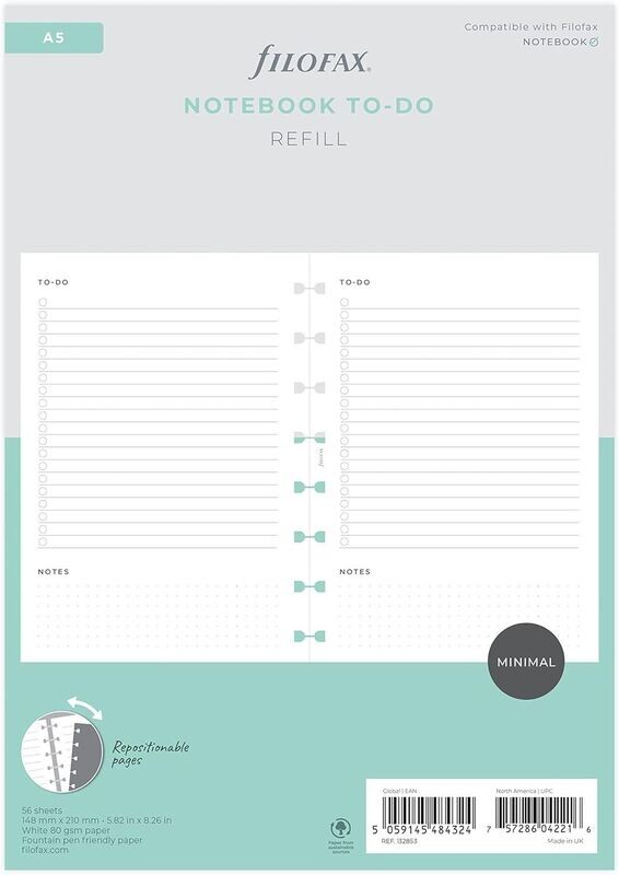 Filofax A5 Refillable Notebook To Do Refill