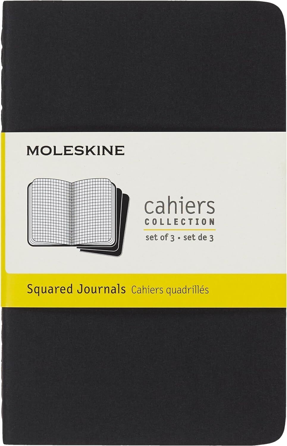 Moleskine Pocket Cahiers Black Set of 3 Squared Journals