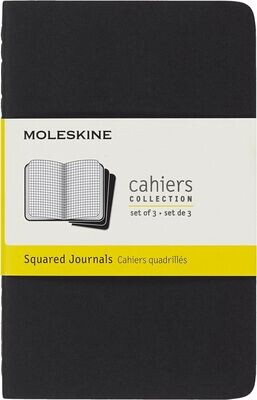 Moleskine Pocket Cahiers Black Set of 3 Squared Journals