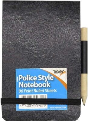 Police Style Elastic Notebook Pad and Pencil