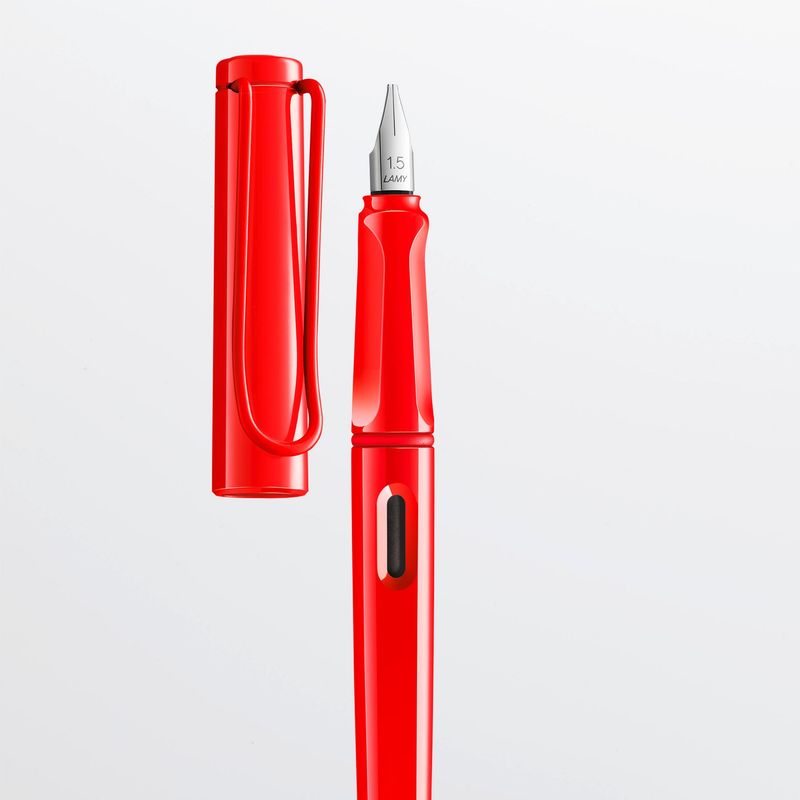 Lamy Joy Italic Fountain Pen - Strawberry Red 1.5mm nib